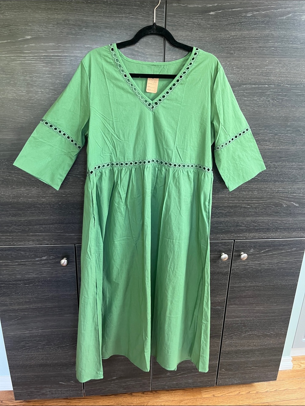 Green Cotton Dress L